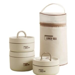 لانچ باکس وارداتی داخل استیل ۳ عددی