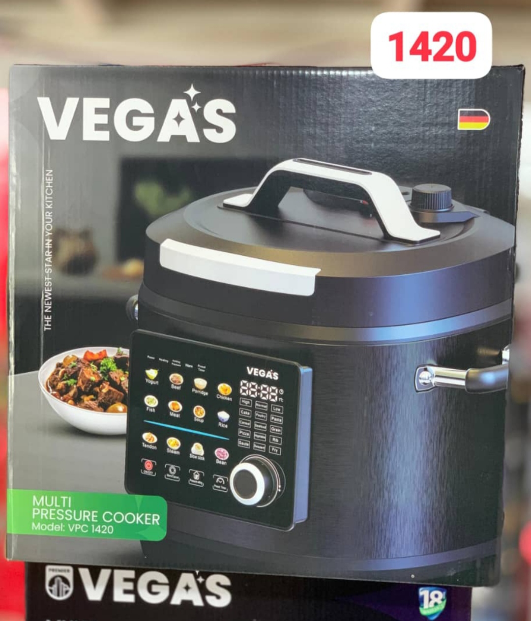 زودپز و پلوپز ۶ لیتری وگاس مدل ۱۴۲۰