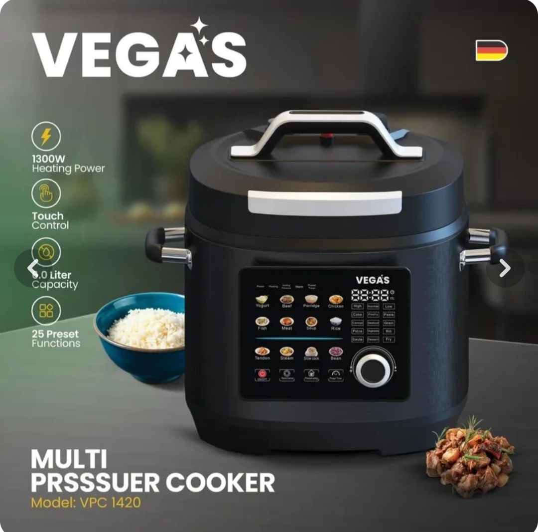 زودپز و پلوپز ۶ لیتری وگاس مدل ۱۴۲۰